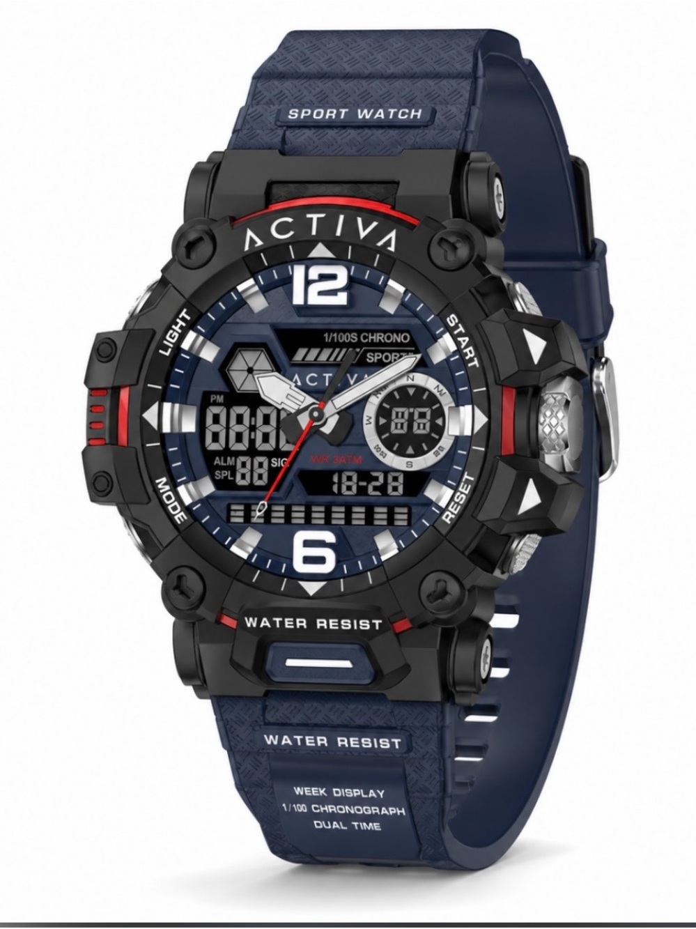Activa X Invicta Analog- Digital Men's Watch - 49mm. Blue & Black , New